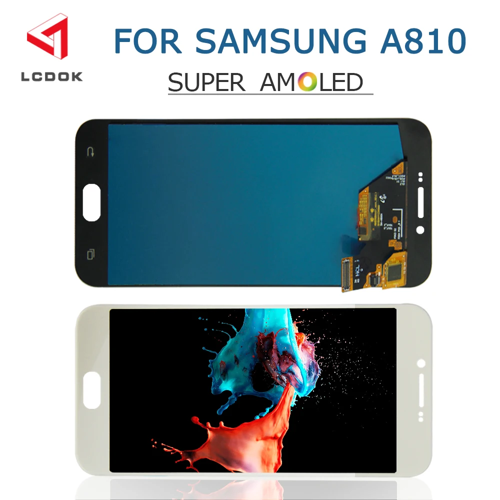 Super AMOLED lcd для samsung Galaxy A8 A810 A810F A810DS A8100 ЖК-дисплей кодирующий преобразователь сенсорного экрана в сборе панель Pantalla