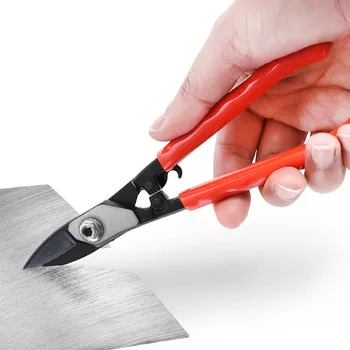

7 " Metal Sheet Shears mini red handle Steel Tin Snips iron wire Straight scissors for Industrial dedicated Cutting Hand Tools