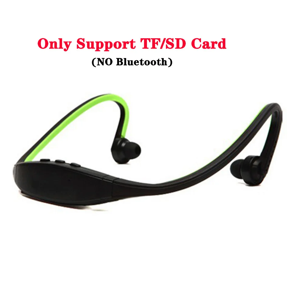 Card green S9 Bluetooth беспроводные наушники Bluetooth наушники с микрофоном Поддержка TF/SD карты громкой связи спортивная Гарнитура для iPhone huawei XiaoMi - Цвет: Card green