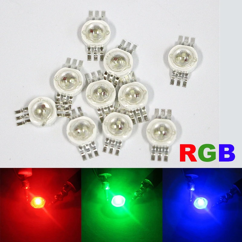 100 шт. светодиодный COB Чип RGB высокая мощность 3W DIY бисер лампы оптовая продажа