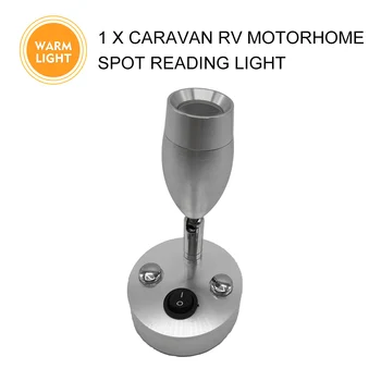 

12V LED Spotlight 140LM Warm Interior Reading Lamp Wall Mounted Adjustable RV Camper Accessories For Van Caravan Motorhome