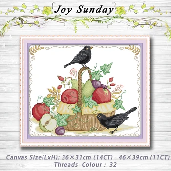 

Harvest fruit basket bird painting dmc 14CT 11CT counted cross stitch kits embroidery set Needlework Set chinese cross stitch