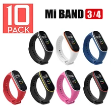 10 шт./упак. для Mi Band 4 ремешок силиконовый ремешок на запястье для Mi Band 4 3 Экран защитная пленка аксессуары браслет Miband 4 бретели для нижнего белья