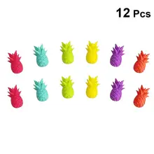 12 шт силиконовые Милые Ананас Дизайн вина стеклянные маркеры вечерние бокал вина питьевой чашки маркировочные ярлыки(случайный цвет