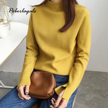 

Autumn Women turtleneck Pullover knitted bottom sweater 2019 Winter sweater Lazy slim Casual Sweaters female Oversize Pullovers