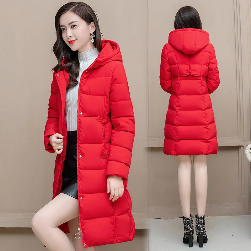 

2019 New Style Young And Middle-aged Women's Winter Fashion down Feather Cotton-padded Clothes Mid-length Middle-aged Plum Mom C