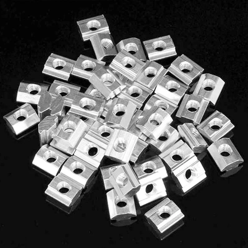 

50pcs M5 T Sliding Nut Zin-Plated Carbon Steel T Sliding Nut for 2020 Aluminum Profile