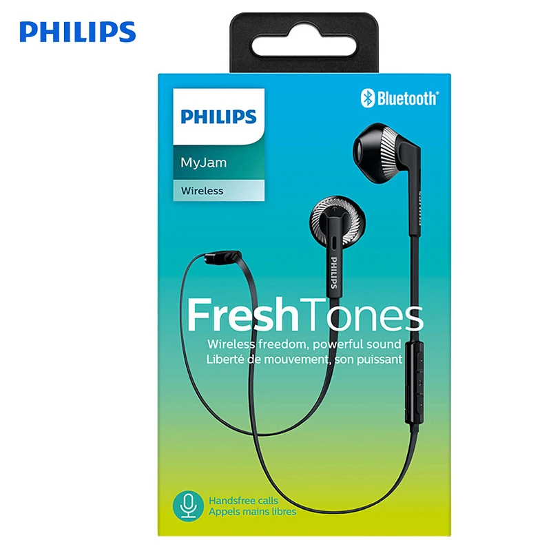 PHILIPS SHB5250 беспроводной bluetooth висячая шея в ухо Спорт бег музыка ответный телефон гарнитура - Цвет: Black