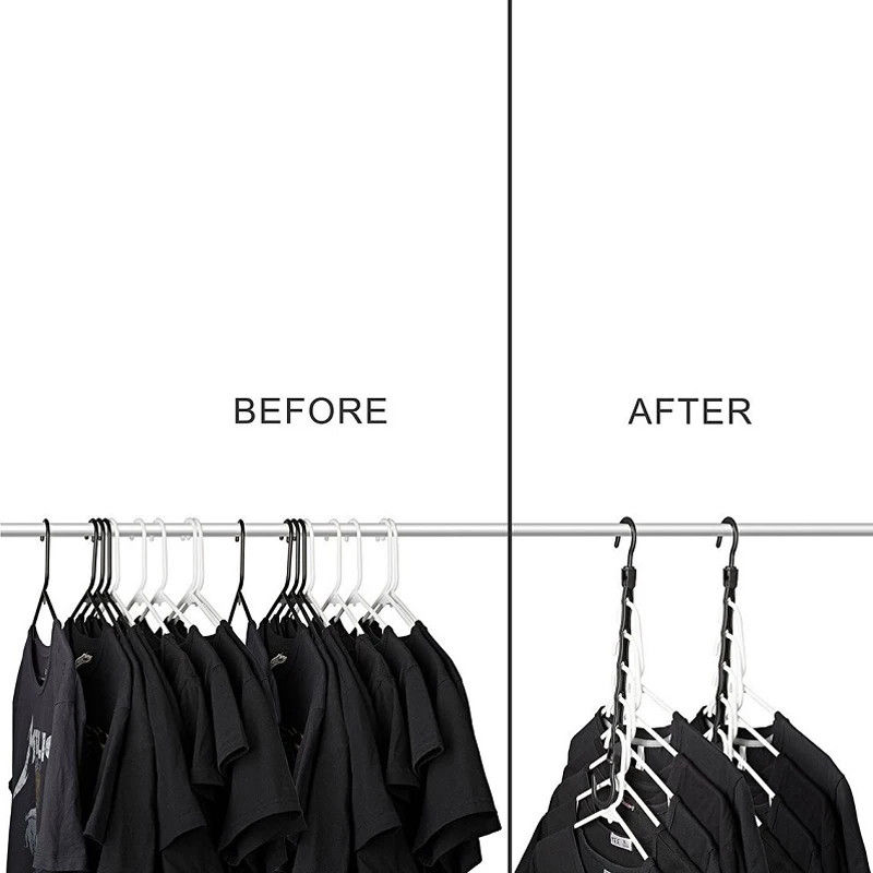 Tofok Creative Plastic Storage Rack With 5 Hole Clothes Hanger Towel Hook Closet Organizer Space Saving Practical Hanger Home