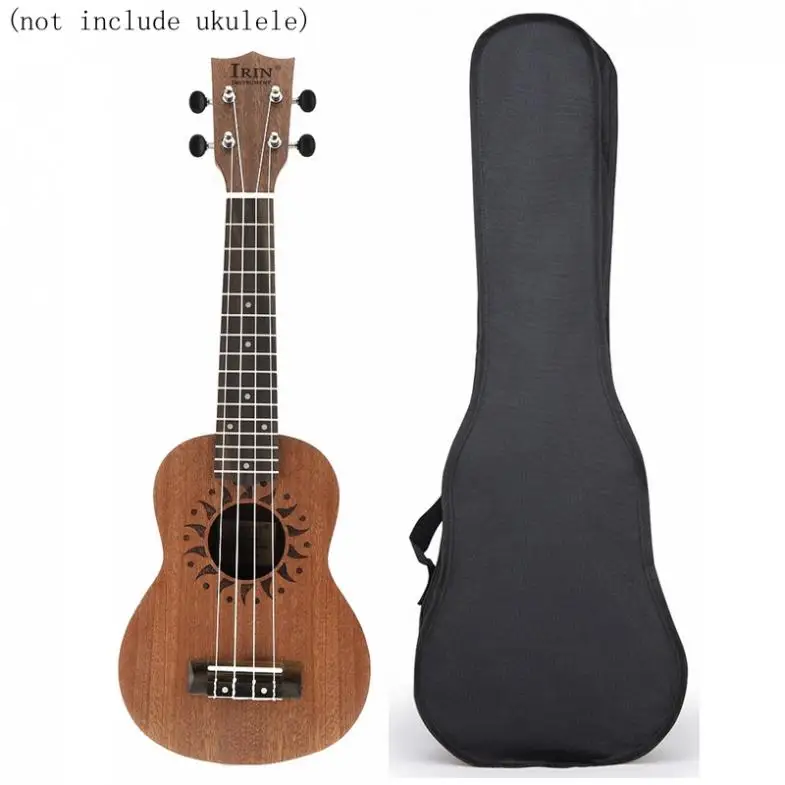 Portable Durable 21 Inch Black Ukulele Bag Soft Case Monolayer Bag Single Shoulder Backpack Padded Musical Instrument