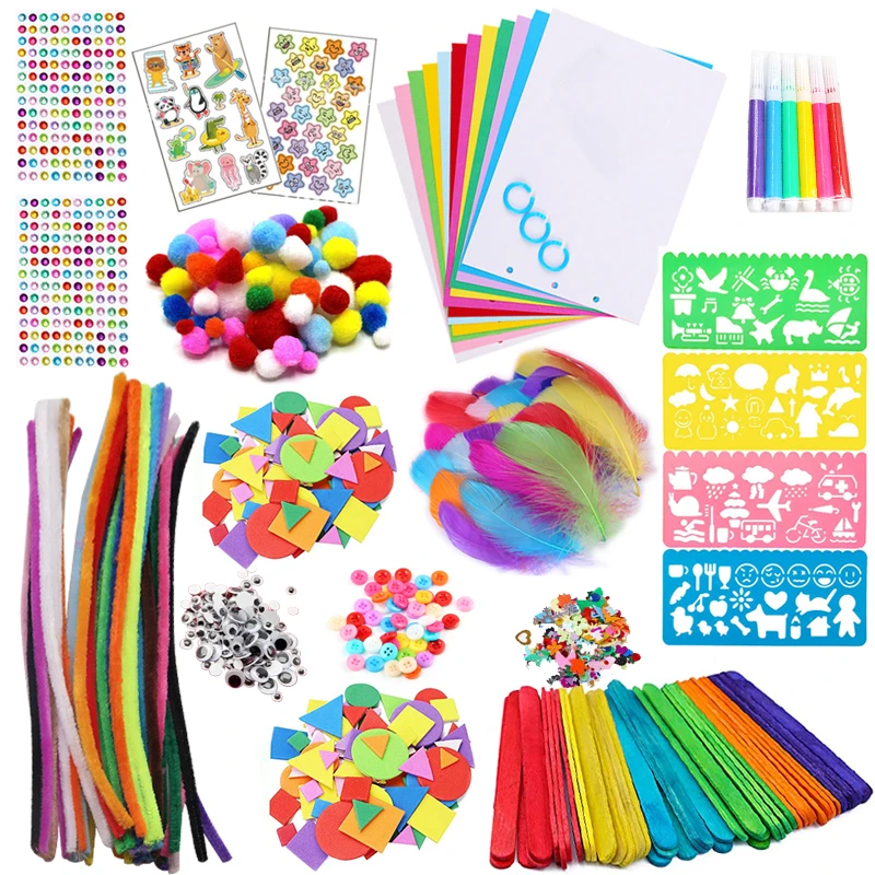 Colorful Pipe Cleaners Craft Kit Popsicle Plush Colorful Craft Kit