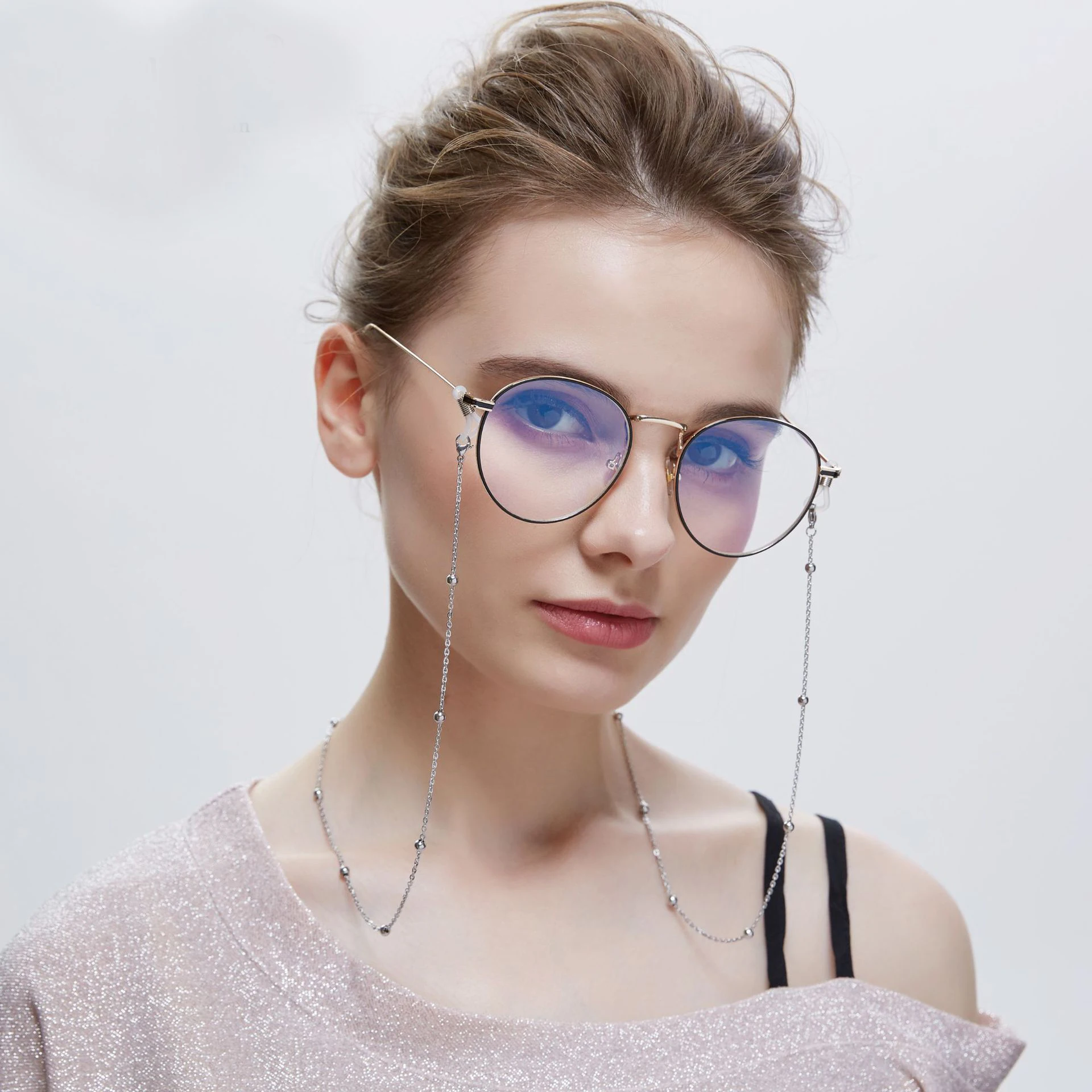 Soporte para lentes de acero inoxidable, cadena dorada/gafas de doradas y rosas, correa de cordón, venta al por mayor, envío gratis - AliExpress