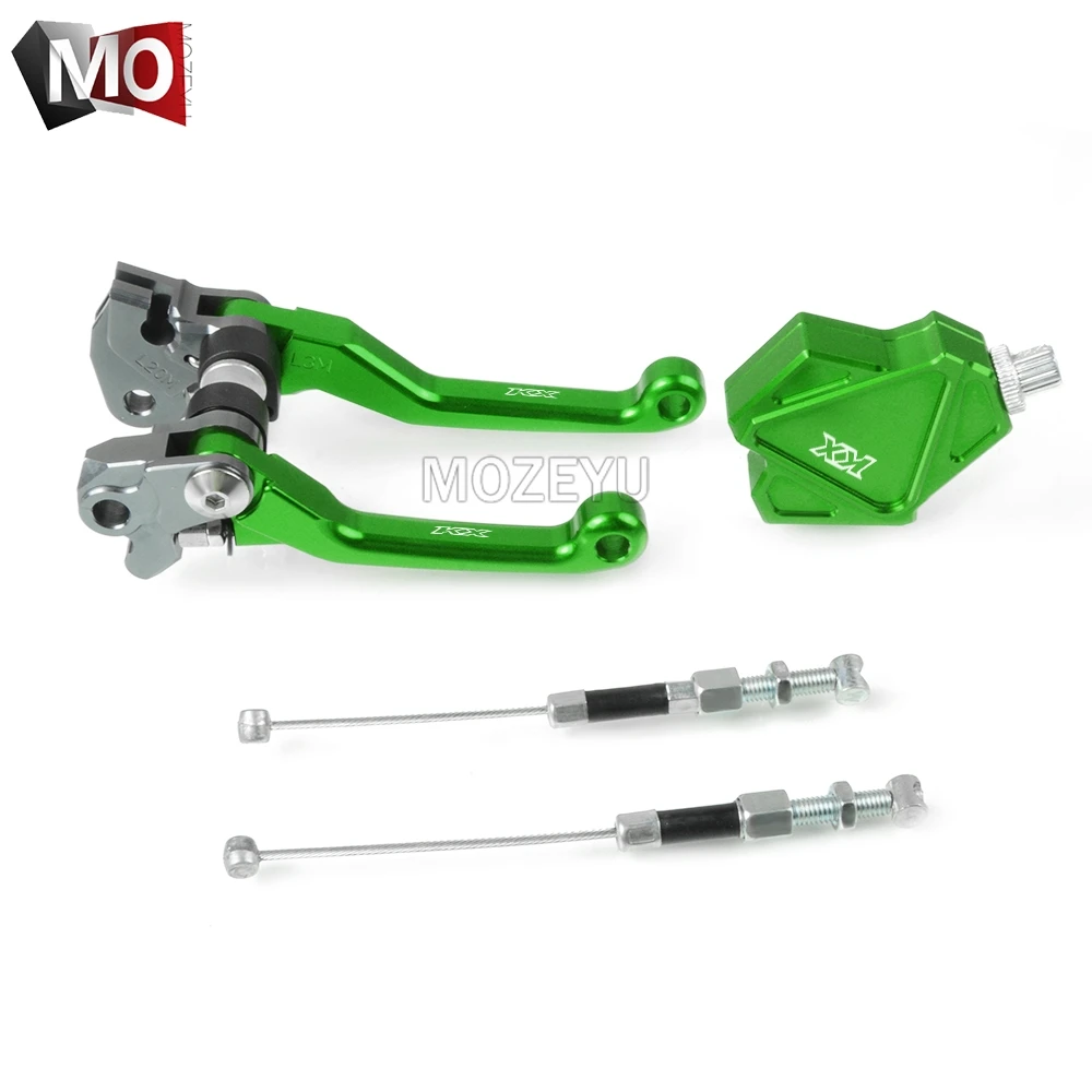 Для Kawasaki KX65 KX85 KX125 KX250 KX250F KX450F Кроссовый ЧПУ поворотный тормозной рычаг сцепления трюк простая кабельная система мотоцикла