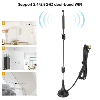

2020 New 2.4/5GHz Dual Band Omnidirectional Double Helix Router Antenna 12DBi High Gain SMA Interface For WIFI Devices Router