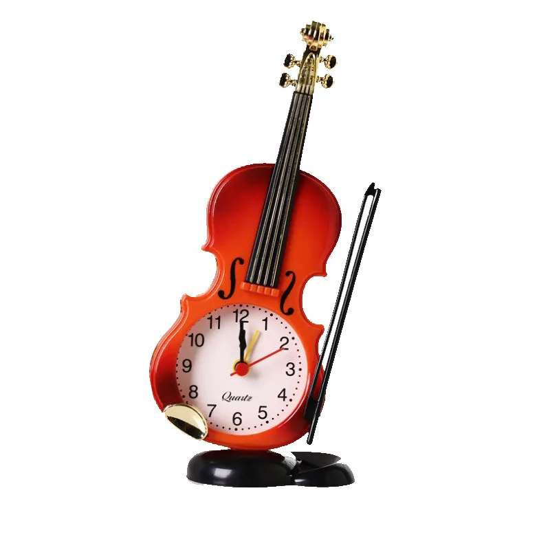 Novelty Instrument Table Clock Unique Instrument Shape Plastic Craft