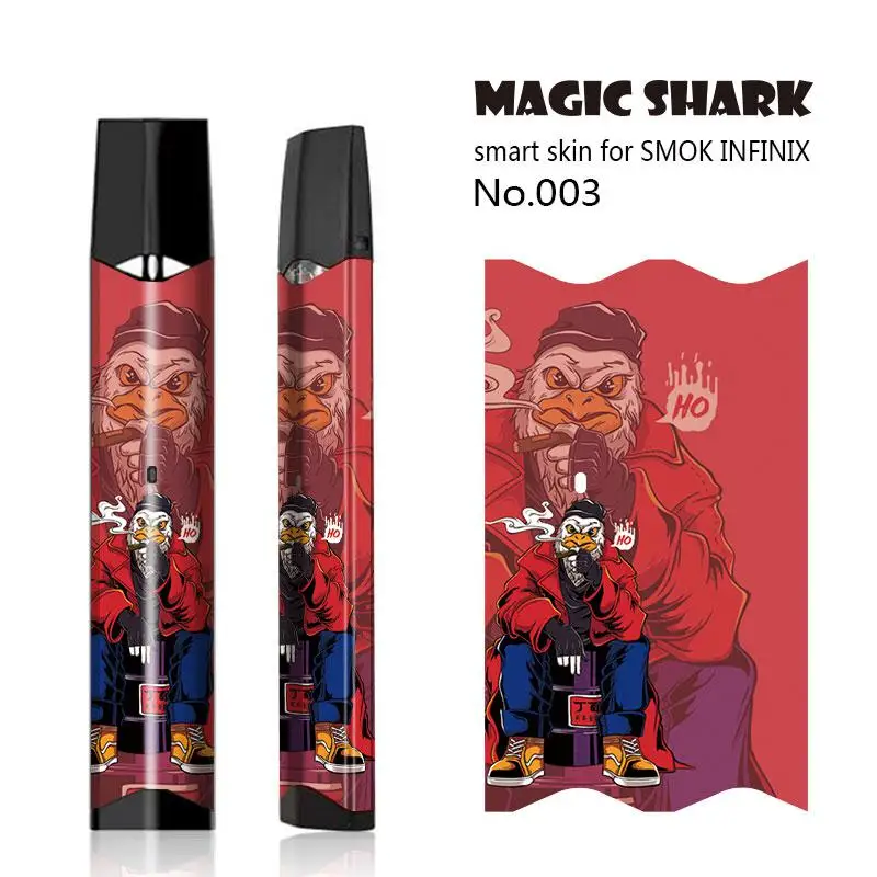 Magic Shark 2.5D череп мотоцикл Волк тигр сегодня лучший день стерео пленка кожи наклейка чехол для Smok Infinix 001-012 - Цвет: 003
