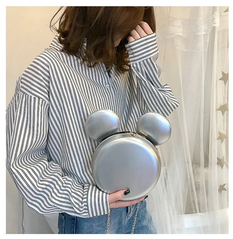 Disney Мультфильм Принцесса Леди Сумочка на плечо женская pu модная сумка мессенджер Микки Маус Милая круглая сумка Минни кошельки