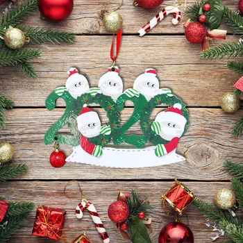 

2020 DIY Quarantine Christmas Ornament Decoration Santa Claus Quarantine Personalized Hanging Pendant Christmas Tree Ornaments