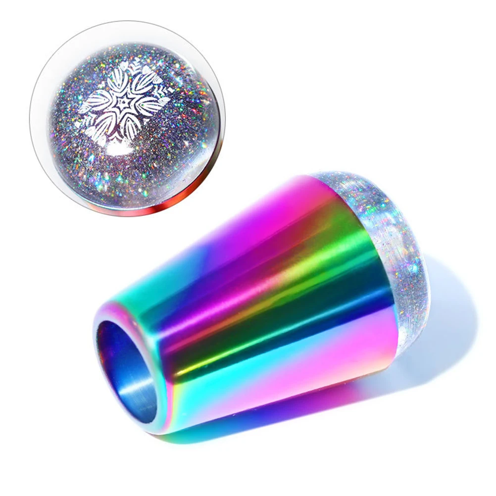 Holographic Transparent Nail Stamper For Stamping Plate Stamper Head Manicure Nail Art Stamp Template Tools
