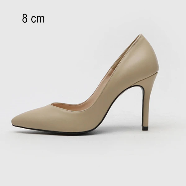 Nude 8 cm Pumps Женская обувь на высоком каблуке; классические женские туфли-лодочки; повседневная обувь без застежки с острым носком; сезон весна-осень; новое поступление - Цвет: Nude 8 cm Pumps