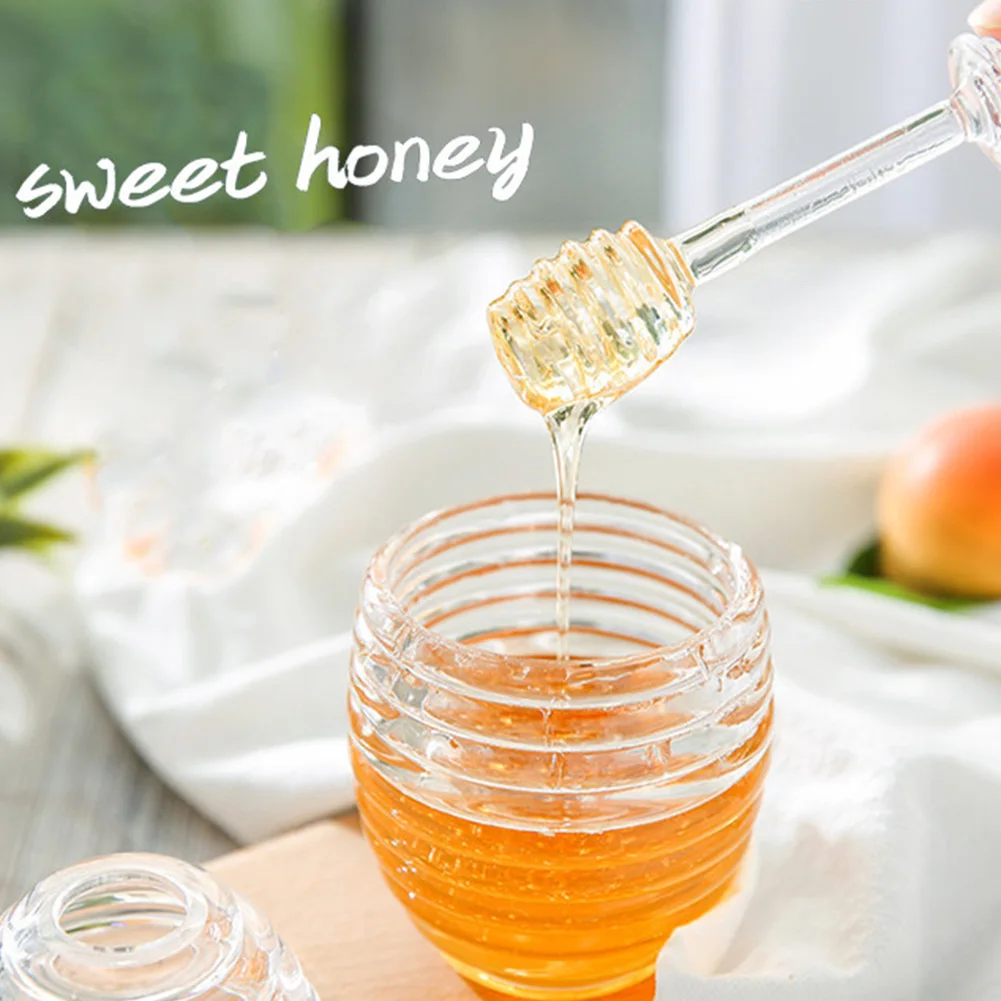 Seasoning Bottle Syrup Container Crystal Stirring Rod Braed Dispenser Jam Beehive Storage Pot Honey Jar Condiment Breakfast Home