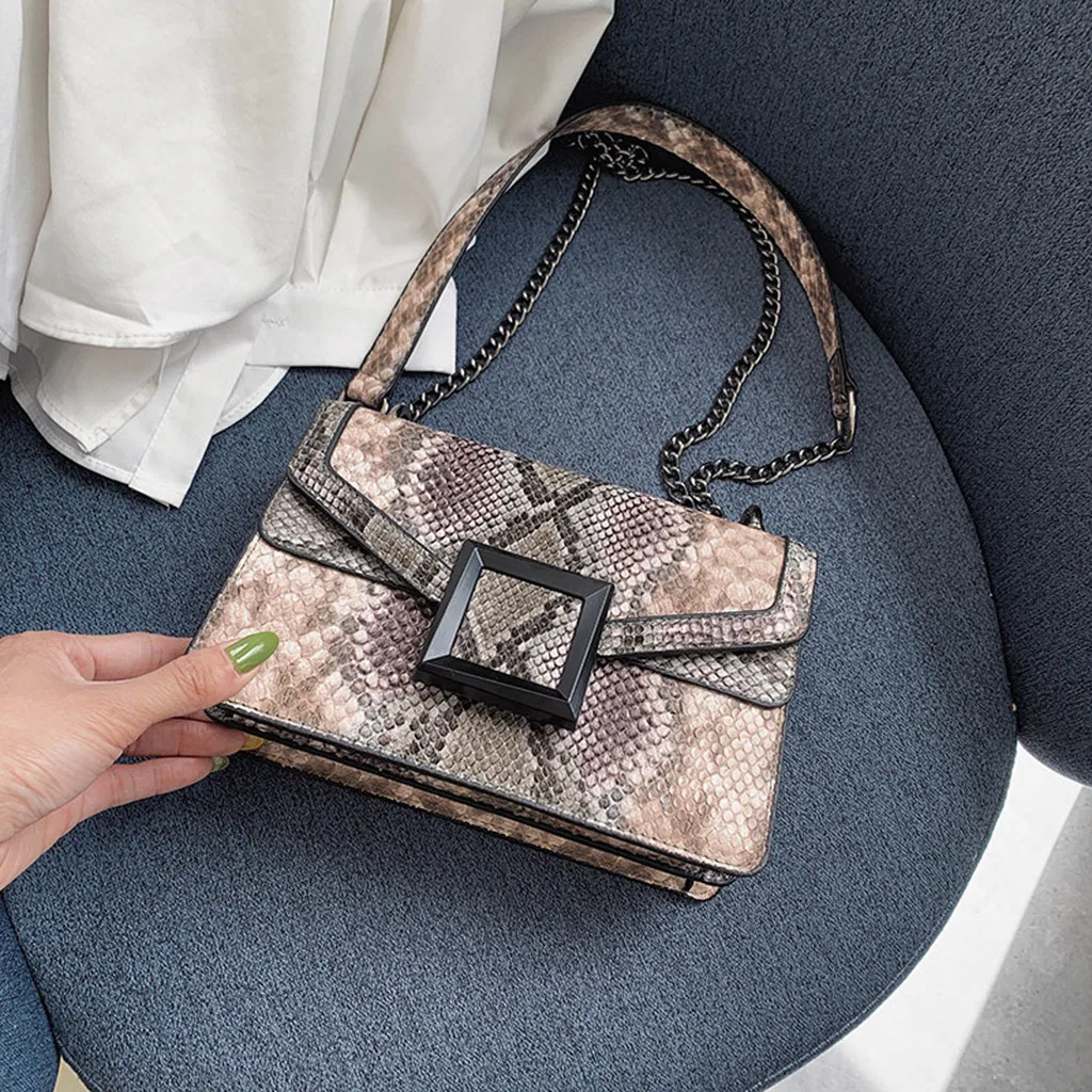 Модная женская сумка на плечо, роскошные сумки, женские сумки, дизайнерская сумка через плечо со змеиным принтом, винтажная женская сумка bolsa feminina