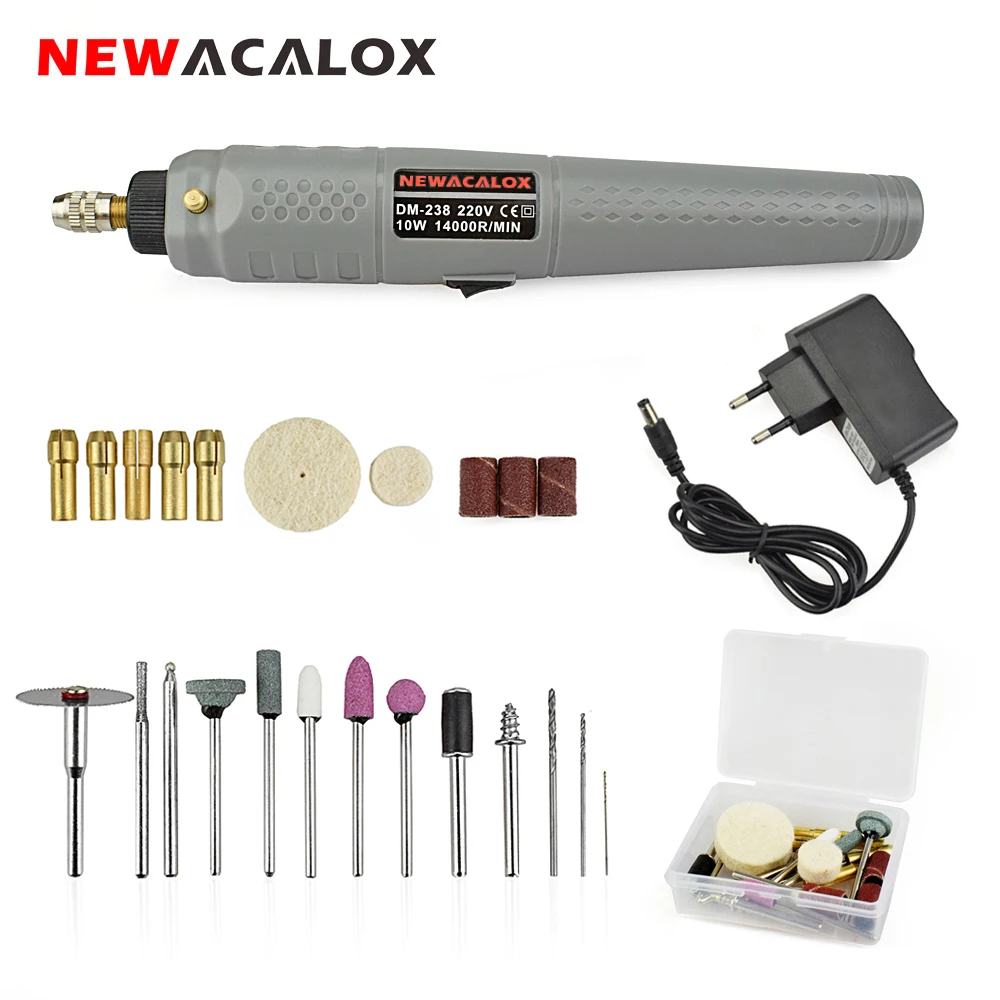NEWACALOX ЕС 100 240 в 10 Вт мини шлифовальный набор электрическая гравировальная ручка