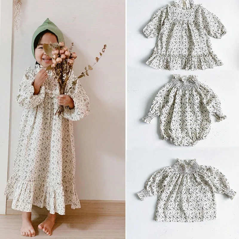 

Long Sleeve Girl Dress Cute Floral Baby Girl Dresses for 1-10Y Cotton Clothing Kids Baby Girl Rompers One Piece Children Clothes