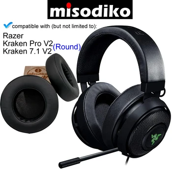 

misodiko Replacement Round Ear Pads Cushion - for Razer Kraken Pro V2/ Kraken 7.1 V2 Gaming Headset, Headphones Repair Earpads