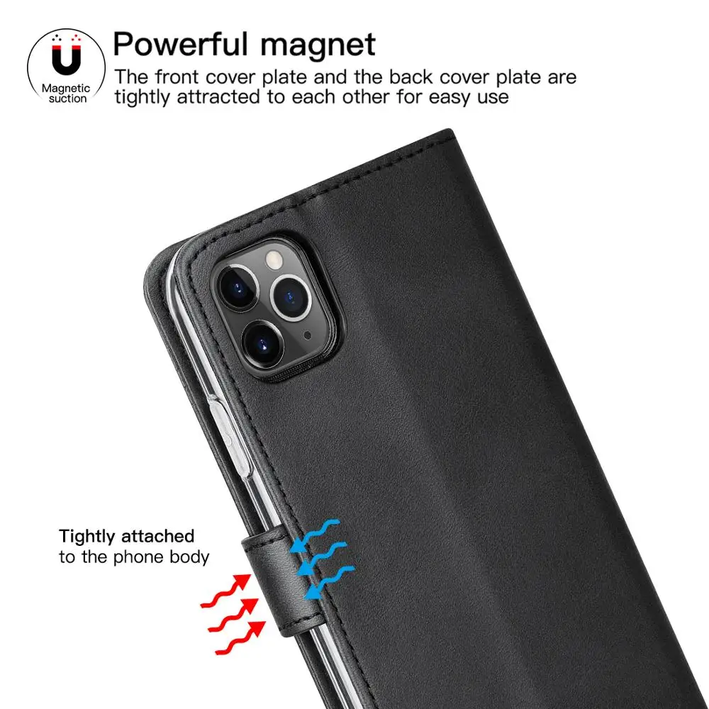Чехол из натуральной кожи для iPhone 11 Pro Max, откидной Чехол-бумажник, чехол-подставка для карт, магнитная Обложка для книги для iPhone 11 11Pro