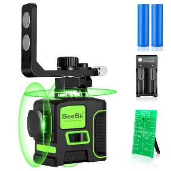 

12 Lines 3D Green Laser Level Self-Leveling 360 Degre Horizontal And Vertical Cross Lines Green Laser Line With Tripod Battery
