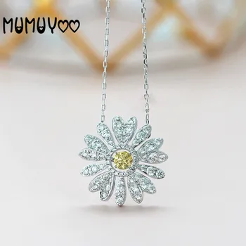 

2020 new high-quality charm fashion elegant wild beating heart daisy flower hair necklace female sunflower shape jewelry