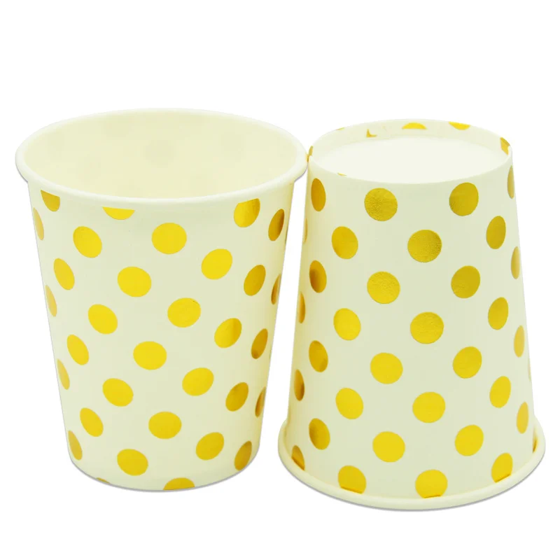 Gold Dot 10pcs 10 шт. 7 дюймов фольга в Золотой горошек на день рождения, свадьбу, вечеринку, принадлежности для украшения, блюдо для торта, одноразовые бумажные тарелки, сувениры для детского душа - Цвет: Gold Dot 10pcs
