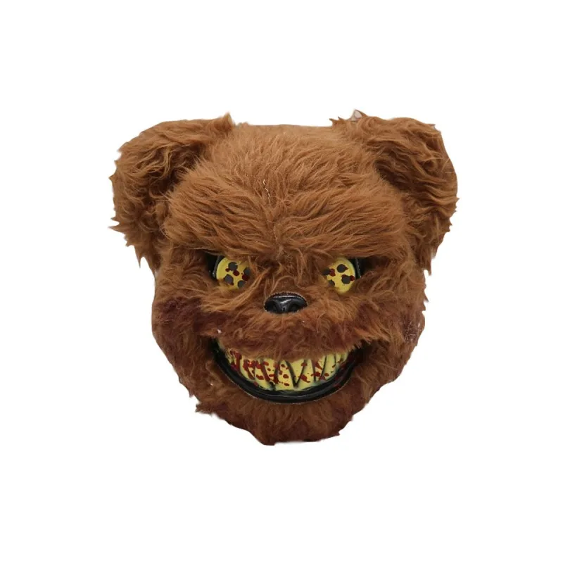 B Bloody Plush Rabbit Mask Halloween Party Cosplay Mask Rabbit Bear Scary Mask For Kids Adult