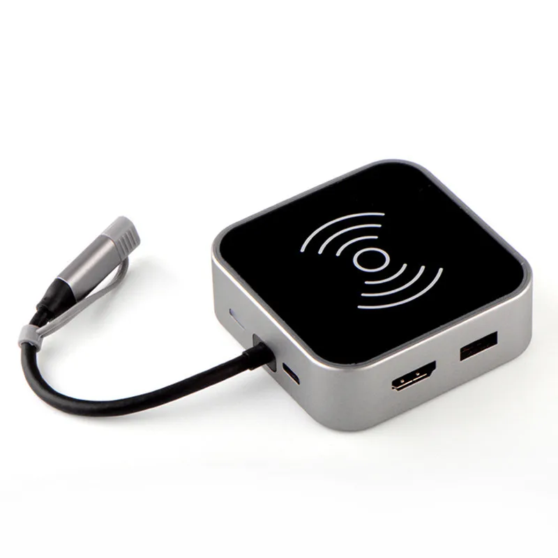 USB C концентратор на 3 0 HDMI адаптер QI Беспроводное зарядное устройство