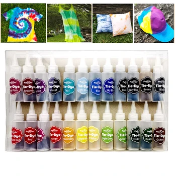 

Hand Work Coloring With Rubber Band Clothing Graffiti Fabric Tie Dye Kit DIY Craft Textile Paints 24 Colors Decorating