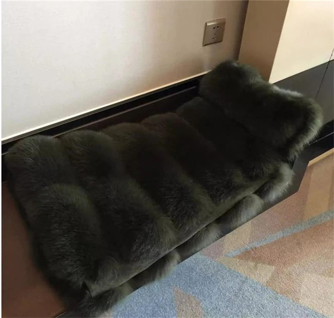 New Luxury Faux Fox Fur Vest Women Waistcoat Long Slim Fake Fur Coats High Quality Fur Gilet Warm Fur Coats Women DF609