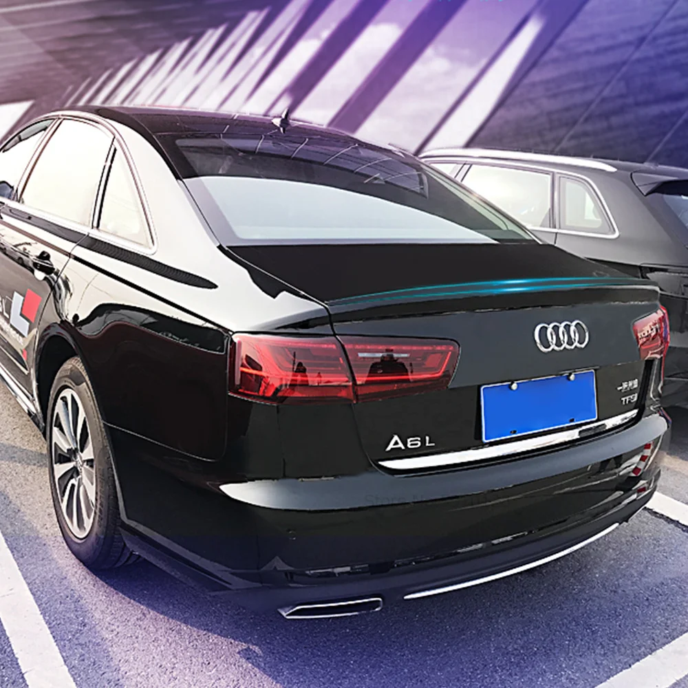 Для Audi A6 C7 черный спойлер 2011 2012 2013 высокое качество, поступления г. ABS пластмассовый задний багажник крыла спойлер автомобиля аксессуары