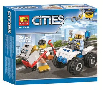 

10652 City Series ATV Arrest Police Officer Crook Model Building Block 59Pcs Bricks Toys Compatible With City 60135