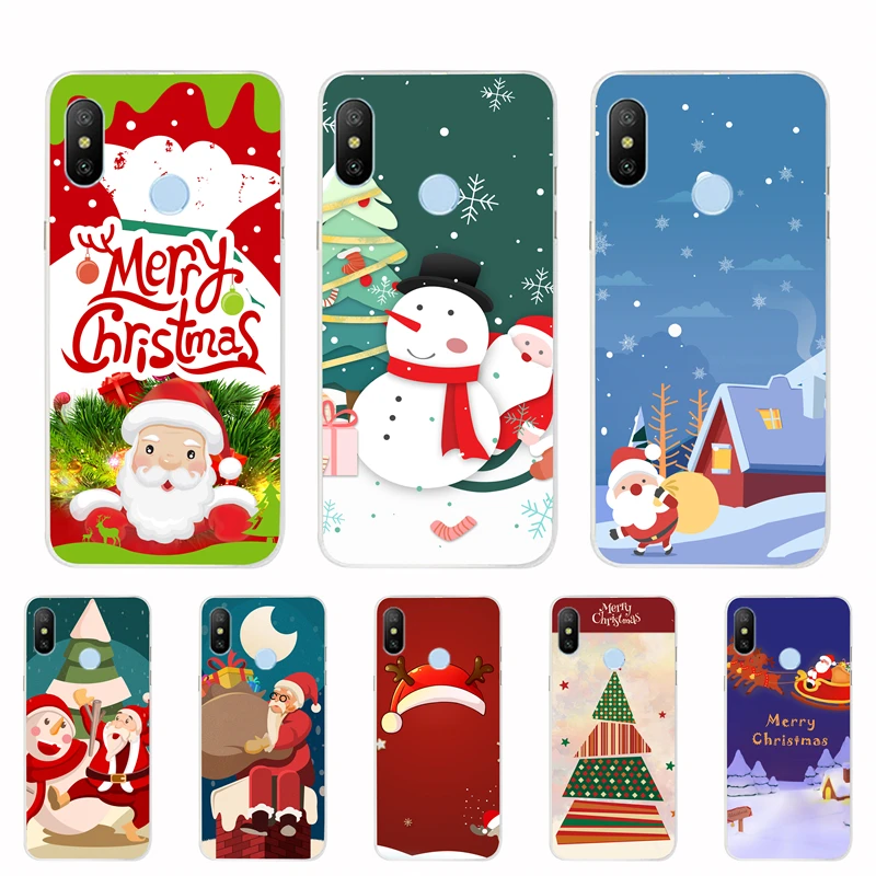 Рождественский чехол для Xiaomi Redmi 6 Pro 6A Мягкая силиконовая Обложка ТПУ чехлы