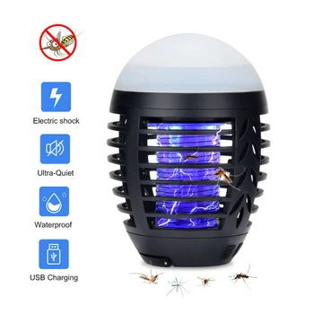 

2 in 1 USB Rechargeable LED Mosquito Killer Lamp High/Low Light 360-400NM UV Mosquito Zapper Light For Bedroom, Garden,Camping