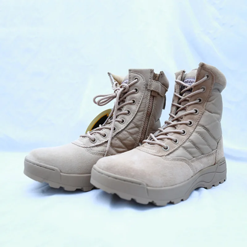 Outdoor High Quality Military Boots Men Women Genuine Leather 07 Desert