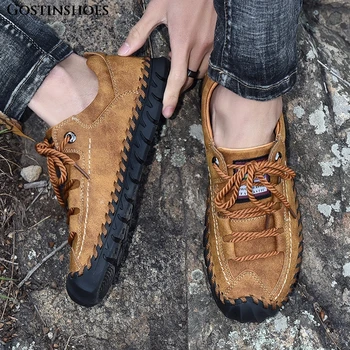 

Casual Shoes Genuine Leather Men Shoes Black Brown Zapatos de Hombre Lace-up Fashion Driver Moccasins