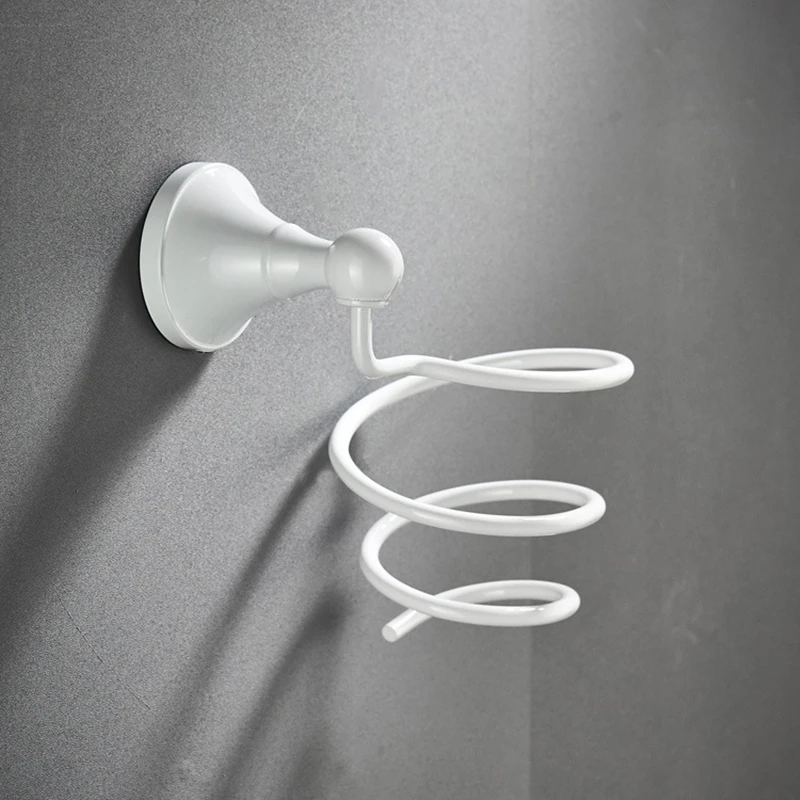 1pc Hair Dryer Rack Bathroom Wall Hanging Bathroom Accessories Storage Brass Antique/White/Black/Gold Air Duct Frame