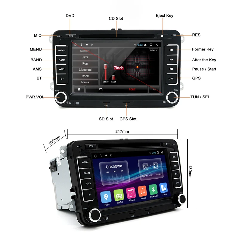 AWESAFE 2 Din Автомобильный Радио мультимедийный плеер gps Навигация DVD для Volkswagen GOLF 6 Polo PASSAT B6 SKODA seat Leon