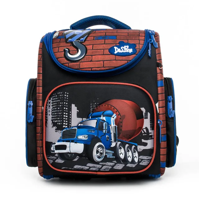 Брендовые Delune, новые школьные сумки для девочек, 3D Мультяшные Детские Водонепроницаемые ортопедические рюкзаки для мальчиков, школьные сумки Mochila Infantil - Цвет: 3-132car