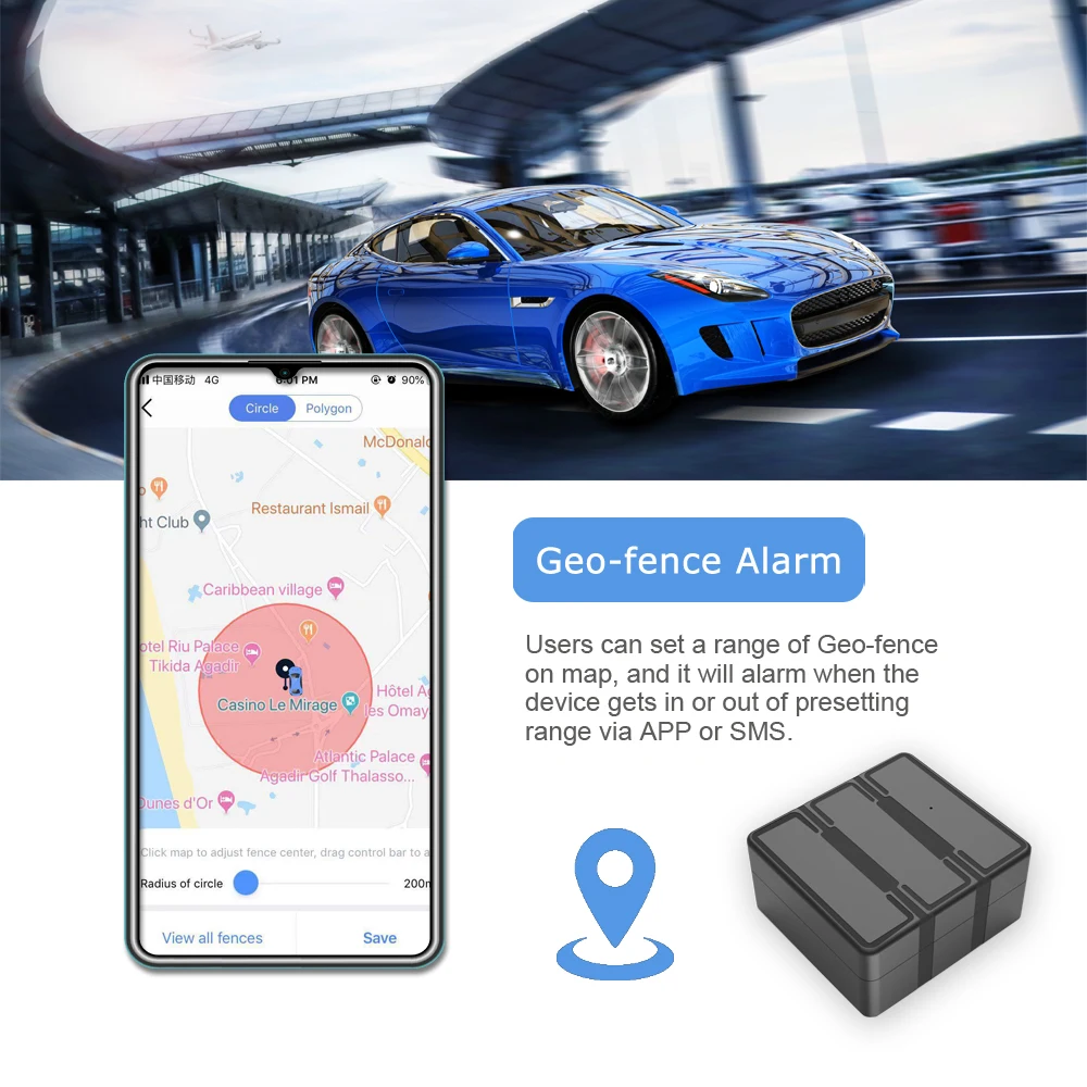 4G Asset GPS Tracker Low-Battery Alarm Electronic Fence Portable Device Car Accessories GPS Tracking Device