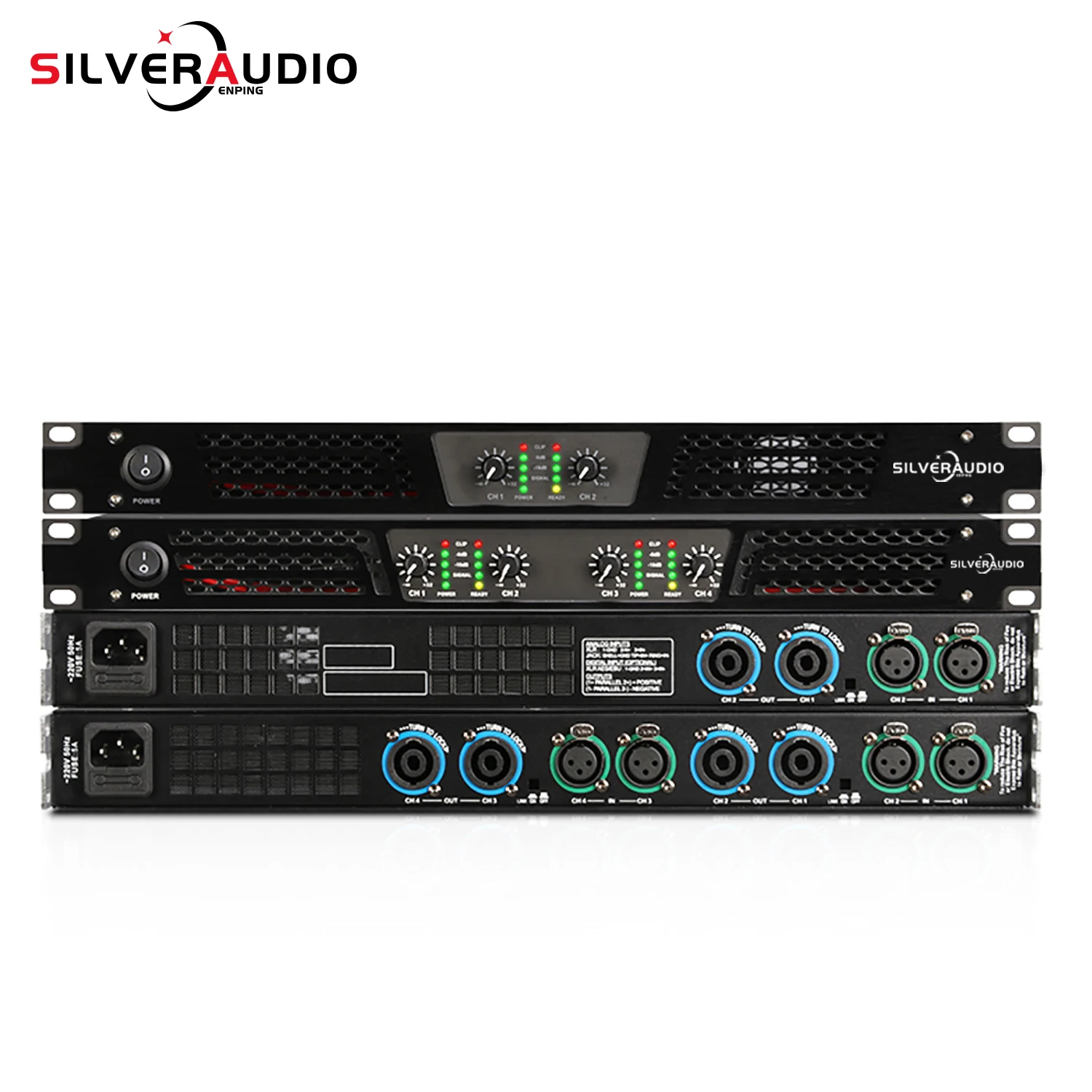 GAP-D2400 전문 KTV 고출력 디지털 앰프, 4 채널 600W * 4 스테이지 성능
