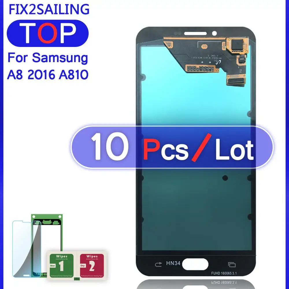 Для samsung Galaxy A8 A8100 A810 AMOLED ЖК-дисплей A810 протестированный рабочий кодирующий преобразователь сенсорного экрана в сборе