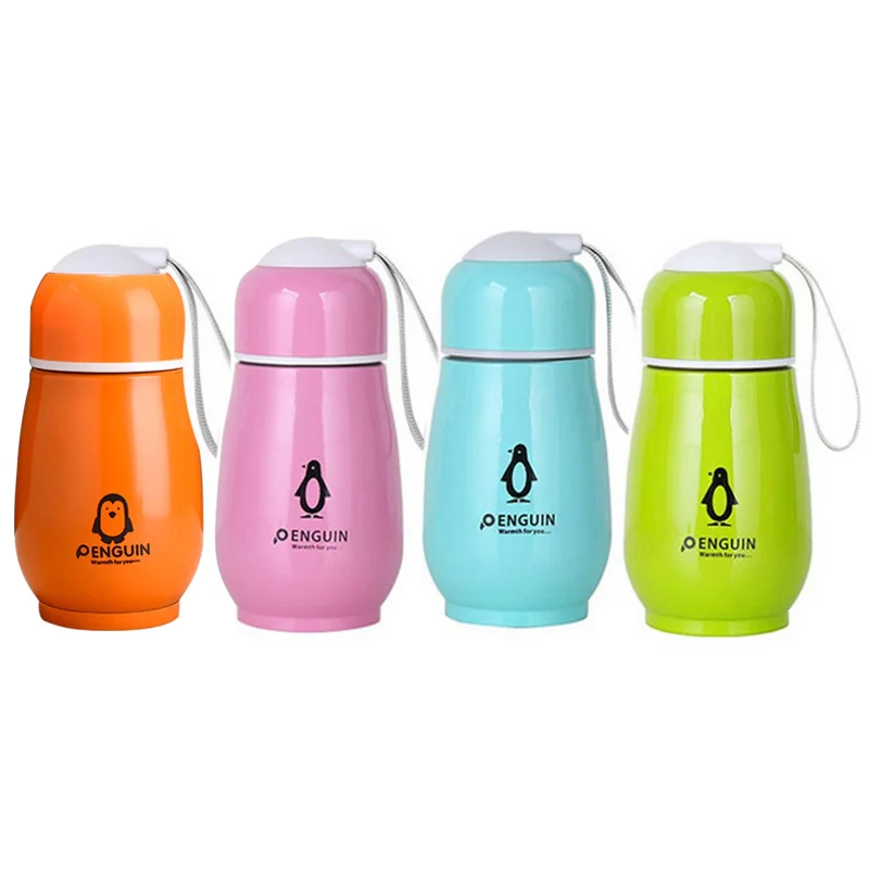 

Outdoor Travel Vacuum Cup Stainless Steel Student Water Bottle Mini Vacuum Flask Cute Cartoon Penguin Rabbit Children Cups